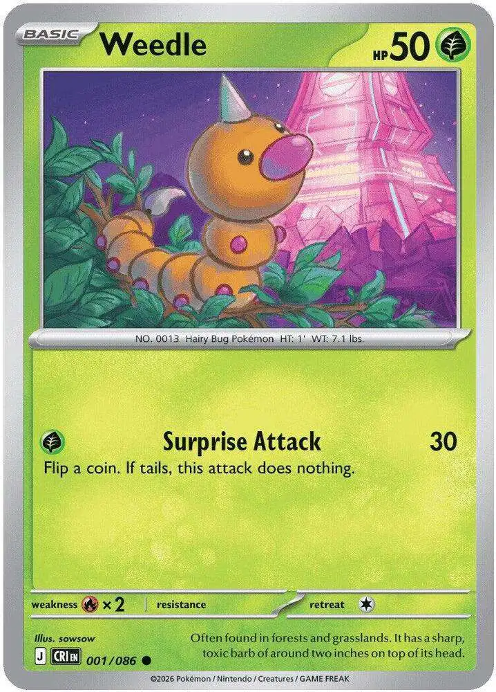 Pokemon Trading Card Game Chaos Rising Common Weedle #1