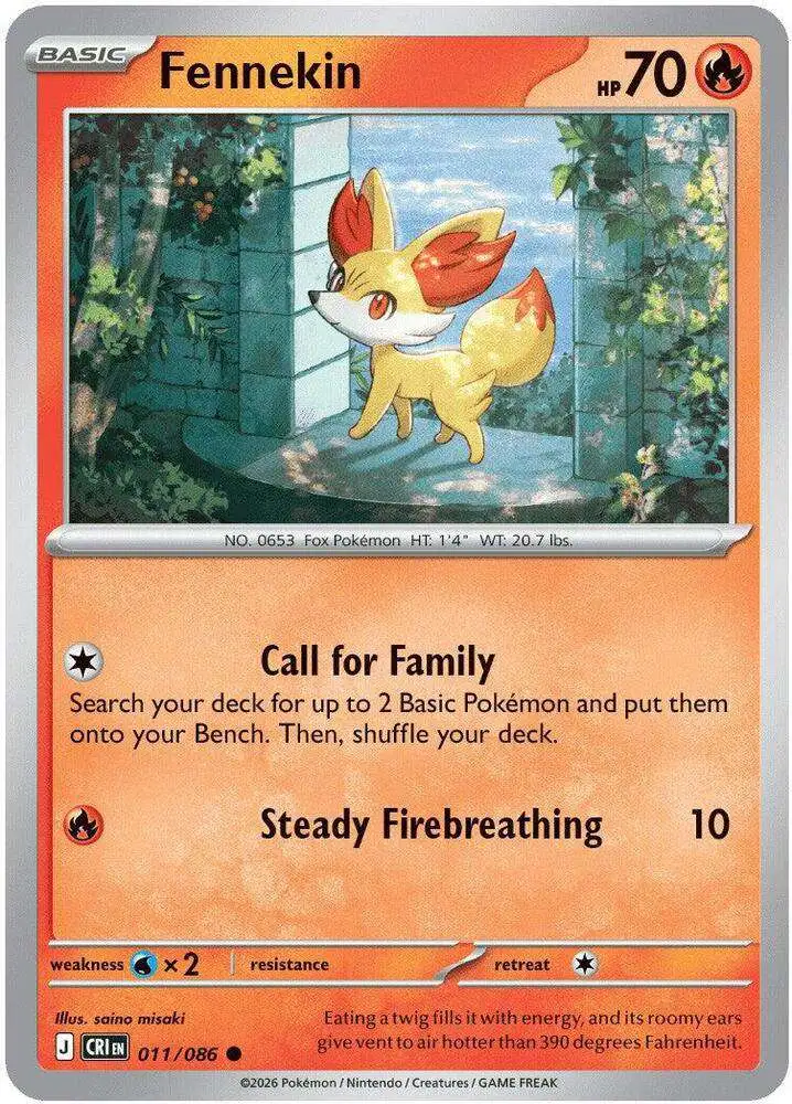 Pokemon Trading Card Game Chaos Rising Common Fennekin #11