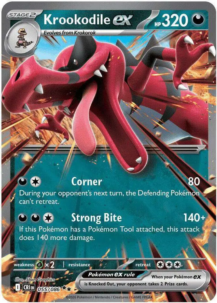 Pokemon Trading Card Game Chaos Rising Double Rare Krookodile ex #55