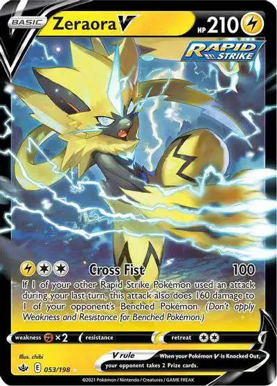 Pokemon Trading Card Game Sword & Shield Chilling Reign Ultra Rare Holo Zeraora V #53