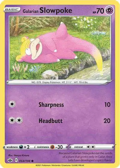 Pokemon Trading Card Game Sword & Shield Chilling Reign Common Galarian Slowpoke #54