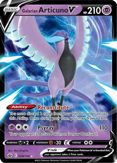 Articuno de Galar V Cartão Pokémon CRE V Full Art em segunda mão