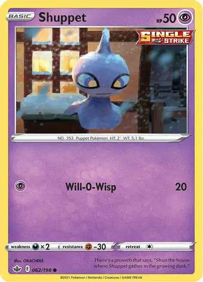 Pokemon Trading Card Game Sword & Shield Chilling Reign Common Shuppet #62