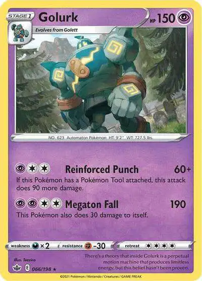 Pokemon Trading Card Game Sword & Shield Chilling Reign Rare Golurk #66