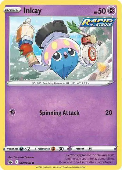 Pokemon Trading Card Game Sword & Shield Chilling Reign Common Inkay #69