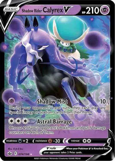 Pokemon Trading Card Game Sword & Shield Chilling Reign Ultra Rare Holo Shadow Rider Calyrex V #74