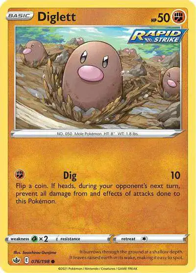 Pokemon Trading Card Game Sword & Shield Chilling Reign Common Diglett #76