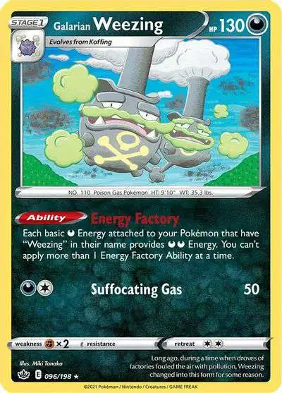 Pokemon Trading Card Game Sword & Shield Chilling Reign Rare Galarian Weezing #96