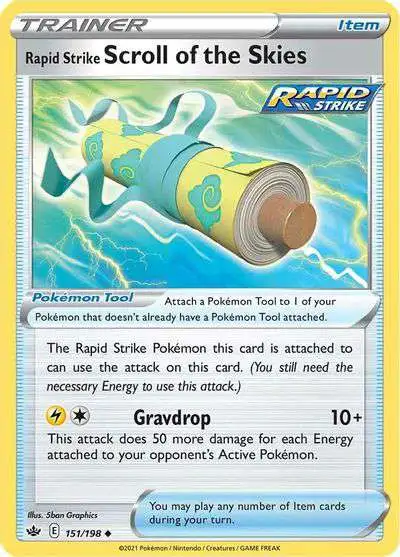 Pokemon Trading Card Game Sword & Shield Chilling Reign Uncommon Rapid Strike Scroll of the Skies #151