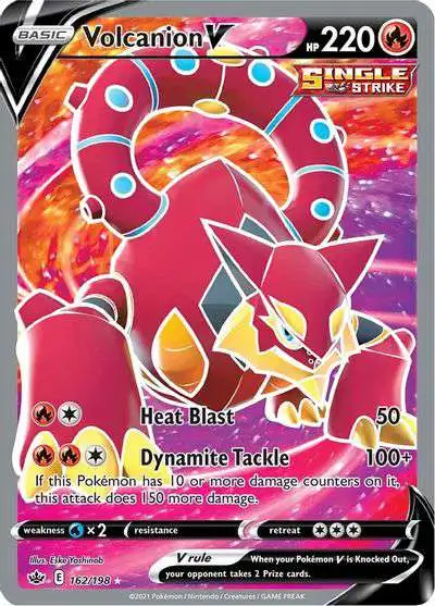 Pokemon Trading Card Game Sword & Shield Chilling Reign Ultra Rare Volcanion V #162