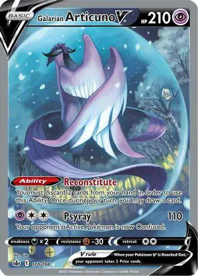 Pokemon Trading Card Game Sword & Shield Chilling Reign Ultra Rare Galarian Articuno V #170 [Alternate]