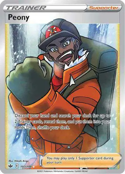 Pokemon Trading Card Game Sword & Shield Chilling Reign Ultra Rare Peony  #197