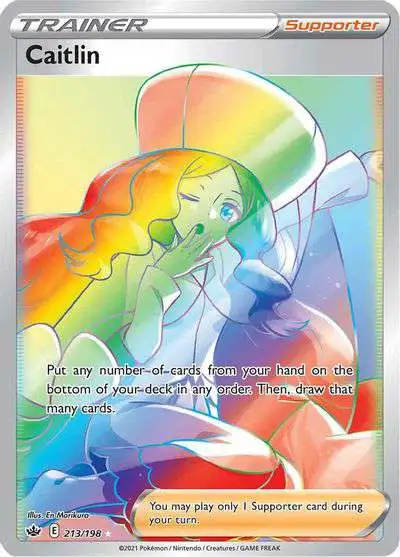 Pokemon Trading Card Game Sword & Shield Chilling Reign Secret Rare Caitlin #213