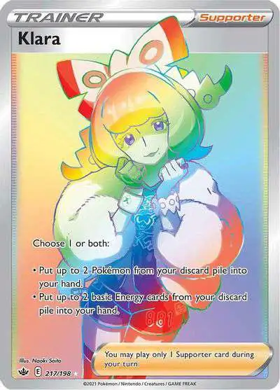Pokemon Trading Card Game Sword & Shield Chilling Reign Secret Rare Klara #217