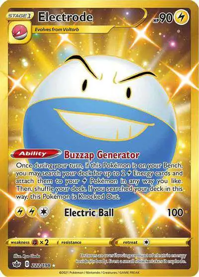 Pokemon Trading Card Game Sword & Shield Chilling Reign Secret Rare Electrode #222