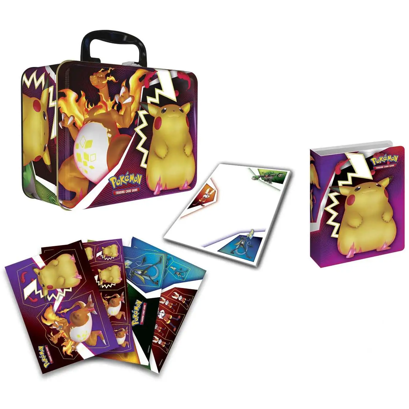 Pokemon 2020 FALL Charizard & Pikachu Tin Set [Mini Portfolio, Notepad & Stickers]