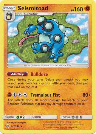 Pokemon Trading Card Game Sun & Moon Cosmic Eclipse Rare Seismitoad #117