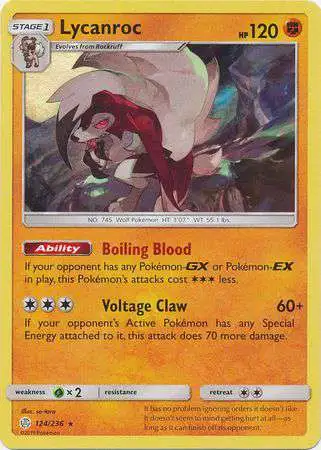 Pokemon Trading Card Game Sun & Moon Cosmic Eclipse Rare Holo Lycanroc #124