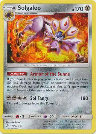 Pokemon Trading Card Game Sun & Moon Cosmic Eclipse Rare Holo Solgaleo #142