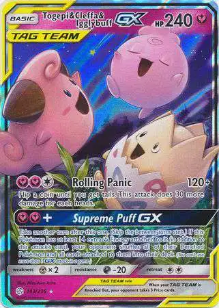 Pokemon Trading Card Game Sun & Moon Cosmic Eclipse Ultra Rare Togepi & Cleffa & Igglybuff GX #143
