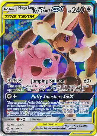 Pokemon Trading Card Game Sun & Moon Cosmic Eclipse Ultra Rare Mega Lopunny & Jigglypuff GX #165