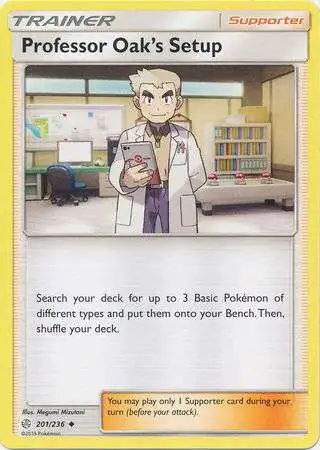 Pokemon Trading Card Game Sun & Moon Cosmic Eclipse Uncommon Professor Oak's Setup #201