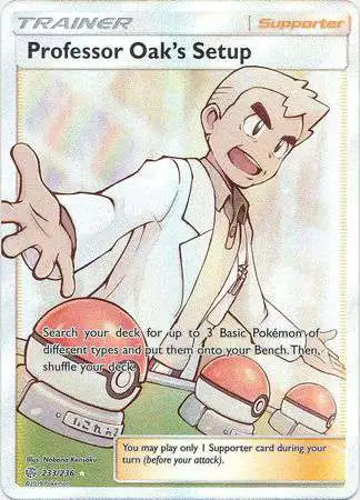 Pokemon Trading Card Game Sun & Moon Cosmic Eclipse Ultra Rare Professor Oak's Setup #233