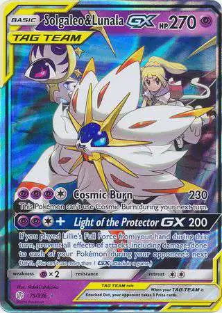 Pokemon Trading Card Game Sun & Moon Cosmic Eclipse Ultra Rare Solgaleo & Lunala GX #75