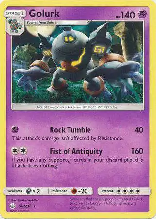Pokemon Trading Card Game Sun & Moon Cosmic Eclipse Rare Golurk #90