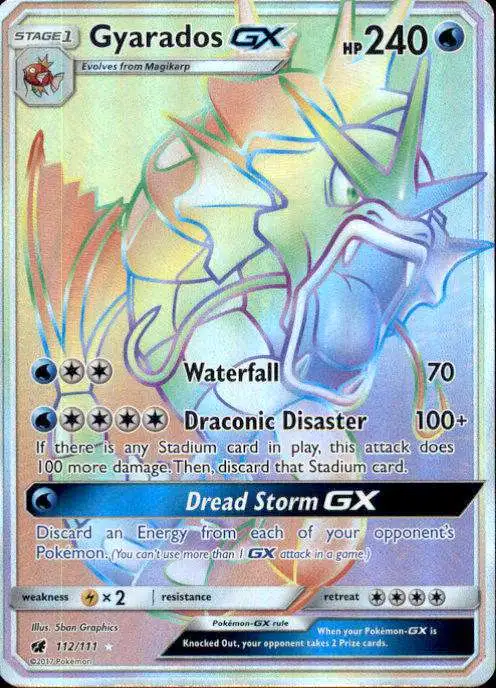 Pokemon Sun Moon Crimson Invasion Single Card Hyper Rare Gyarados GX 112 - ToyWiz Pokemon Sun Moon Crimson Invasion Single Card Hyper Rare Gyarados GX 112 - ToyWiz