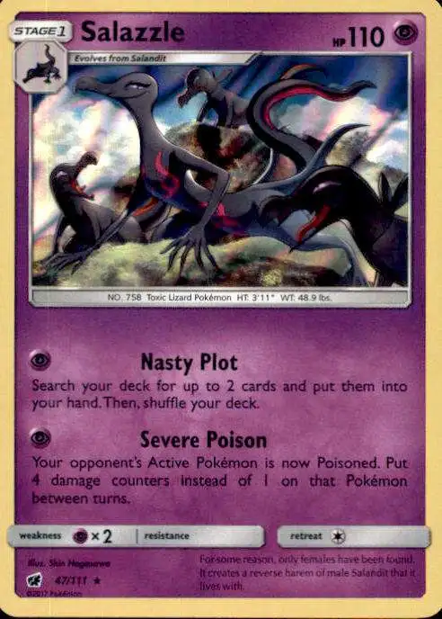 Crimson Invasion Salazzle #47/111 Holo Rare Card 2x Pokemon SM 