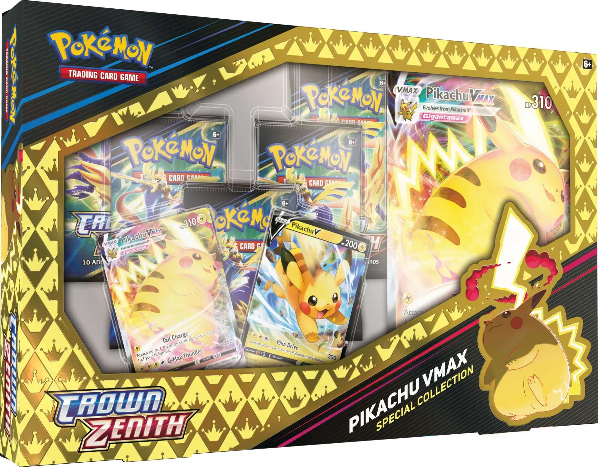 Pokemon Trading Card Game Crown Zenith Pikachu VMAX Special Collection Box  5 Booster Packs, 2 Foil Promo Cards, Oversized Card More Pokemon USA -  ToyWiz