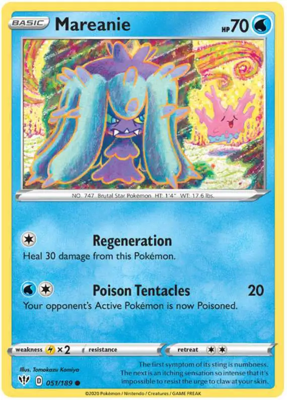 Pokemon Trading Card Game Sword & Shield Darkness Ablaze Common Mareanie #51