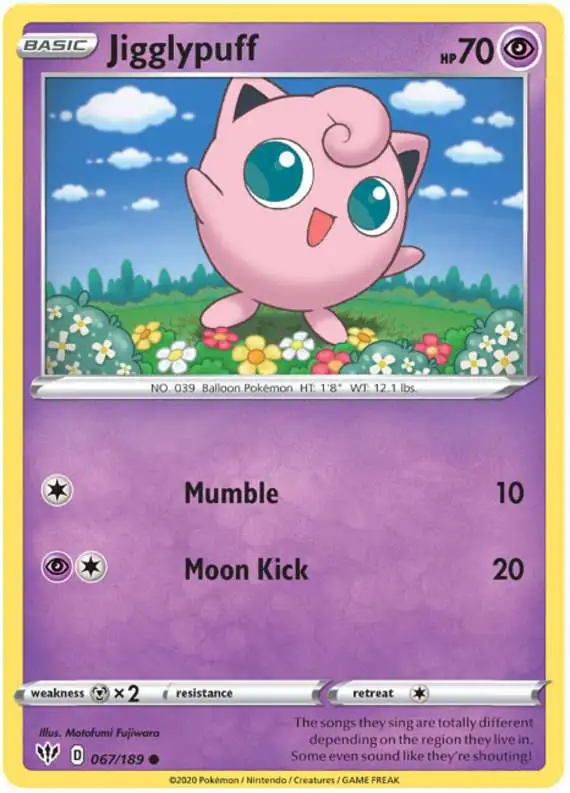 Pokemon Trading Card Game Sword & Shield Darkness Ablaze Common Jigglypuff #67