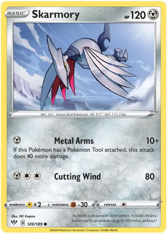 Pokemon Trading Card Game Sword & Shield Darkness Ablaze Common Skarmory #120