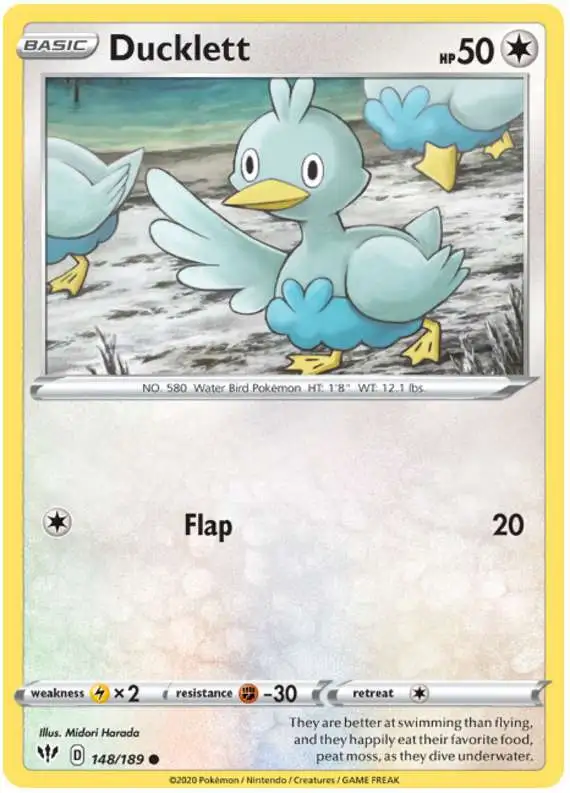 Pokemon Trading Card Game Sword & Shield Darkness Ablaze Common Ducklett #148