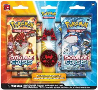 Pokemon XY Double Crisis Team Magma Pin Collection [4 Booster Packs!]