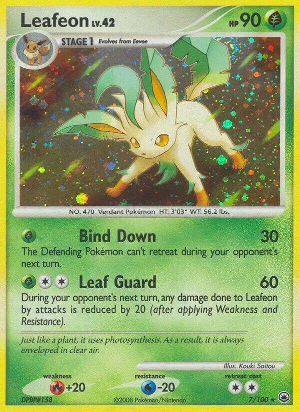 Pokemon Diamond & Pearl Majestic Dawn Rare Leafeon #7 [Moderately Played]