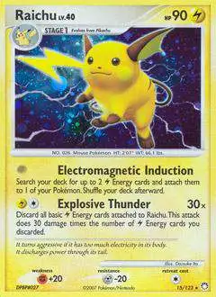 Pokemon Diamond & Pearl Mysterious Treasures Rare Raichu #15 [Lightly Played]