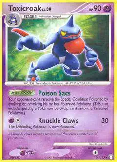 Pokemon Diamond & Pearl Mysterious Treasures Rare Toxicroak #36 [Lightly Played]