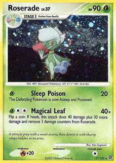 Pokemon Diamond & Pearl Secret Wonders Rare Roserade #17 [Heavily Played]