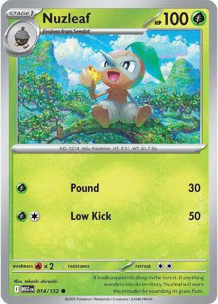 Pokemon Trading Card Game ME01: Mega Evolution Common Nuzleaf #14