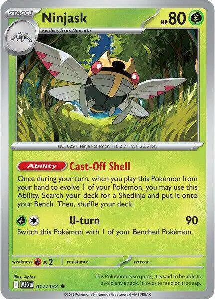 Pokemon Trading Card Game ME01: Mega Evolution Uncommon Ninjask #17
