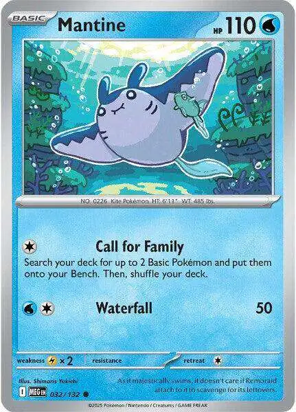 Pokemon Trading Card Game ME01: Mega Evolution Common Mantine #32