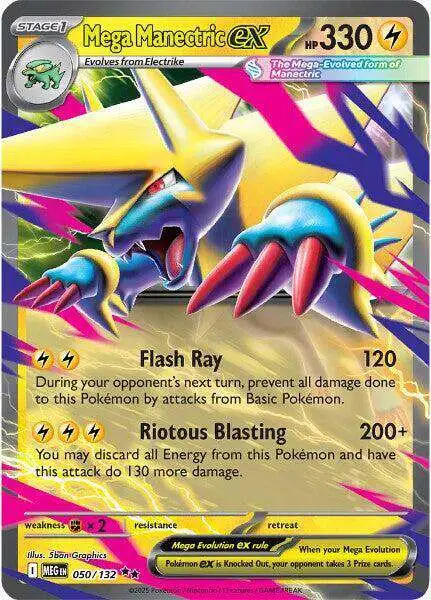 Pokemon Trading Card Game ME01: Mega Evolution Double Rare Mega Manectric ex #50