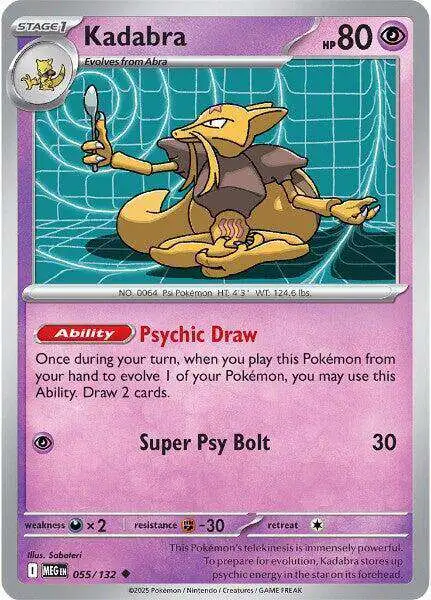 Pokemon Trading Card Game ME01: Mega Evolution Uncommon Kadabra #55
