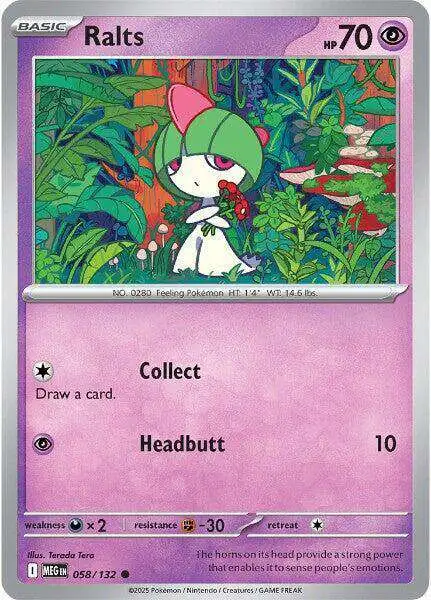Pokemon Trading Card Game ME01: Mega Evolution Common Ralts #58