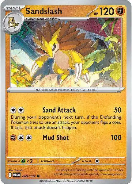 Pokemon Trading Card Game ME01: Mega Evolution Common Sandslash #69