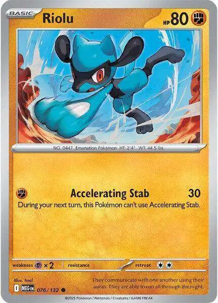 Pokemon Trading Card Game ME01: Mega Evolution Common Riolu #76
