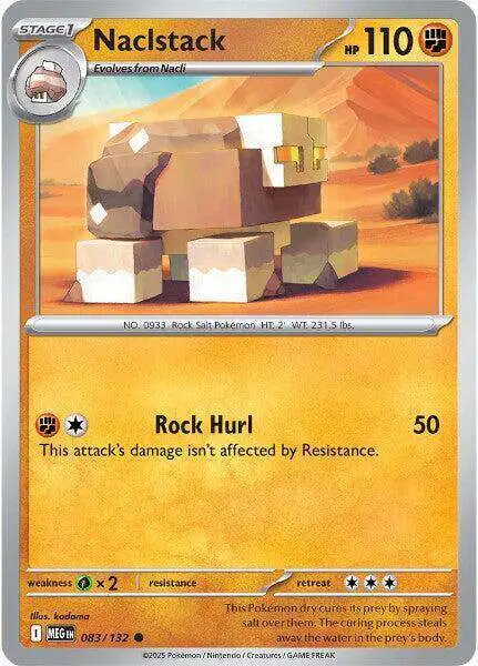 Pokemon Trading Card Game ME01: Mega Evolution Common Naclstack #83